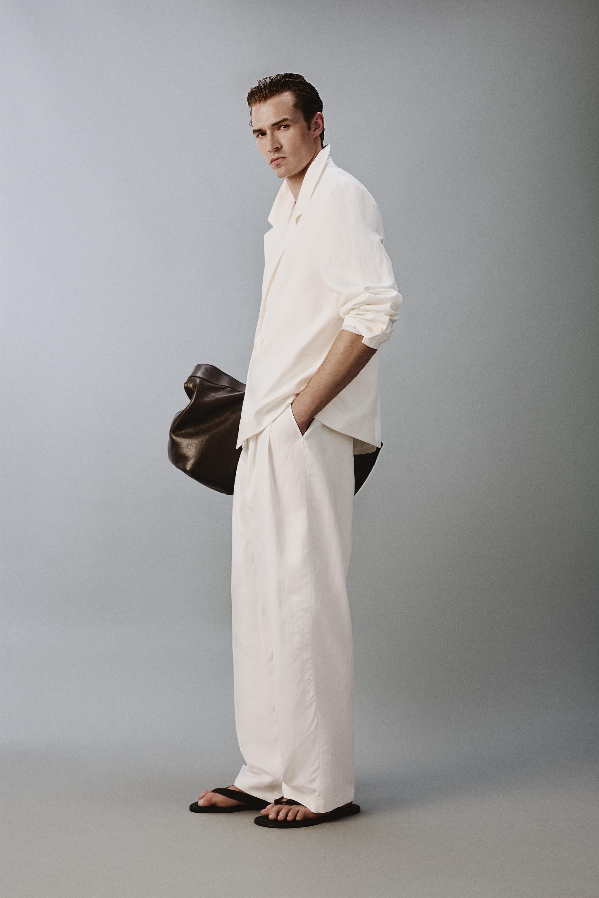 RELAXED FIT VISCOSE - LINEN SUIT BLAZER